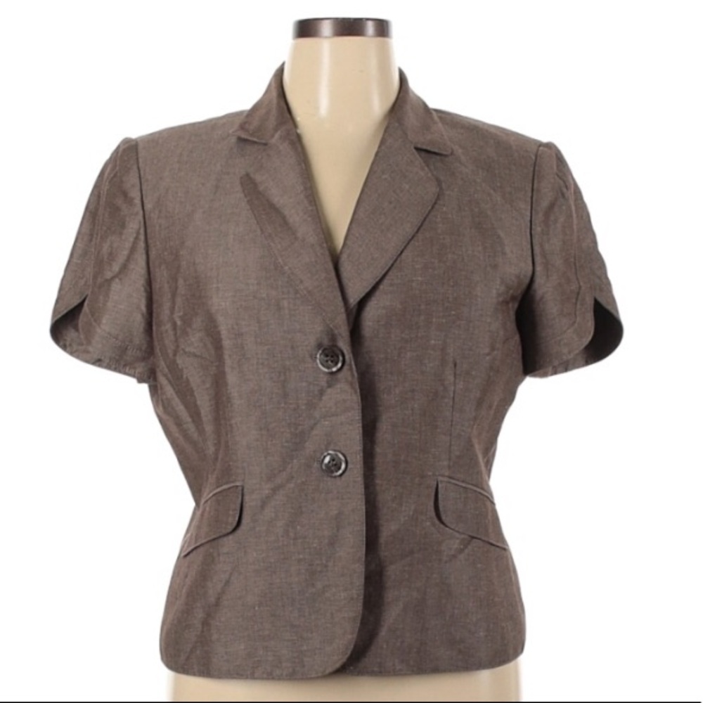 Tahari by ASL short sleeve bronze (non metallic) blazer